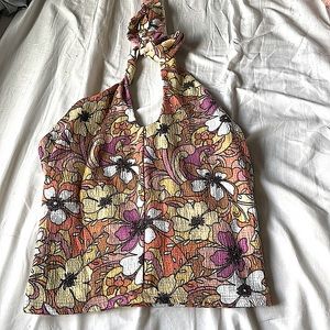 Flower print halter top